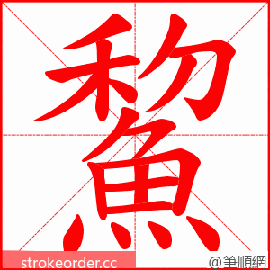 鯬 的笔顺动画顺序
