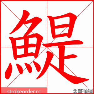 鯷 的笔顺动画顺序