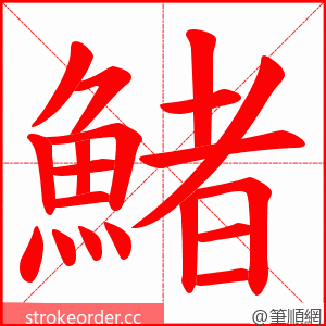 鯺 的笔顺动画顺序