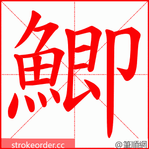鯽 的笔顺动画顺序