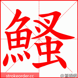 鰠 的笔顺动画顺序