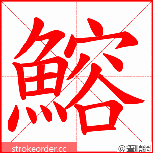 鰫 的笔顺动画顺序