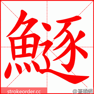 鱁 的笔顺动画顺序