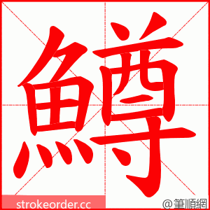 鱒 的笔顺动画顺序