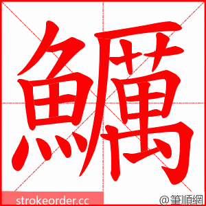 鱱 的笔顺动画顺序