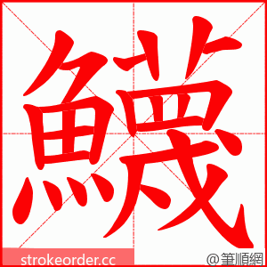 鱴 的笔顺动画顺序