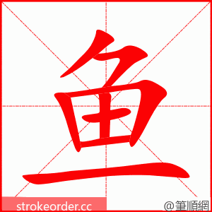 鱼 的笔顺动画顺序