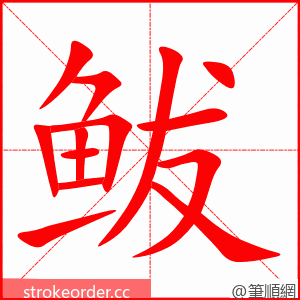 鲅 的笔顺动画顺序