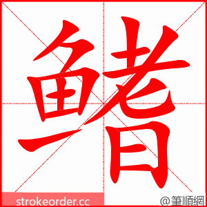 鳍 的笔顺动画顺序