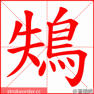 鴩 的笔顺动画顺序
