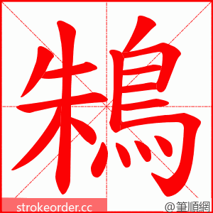 鴸 的笔顺动画顺序
