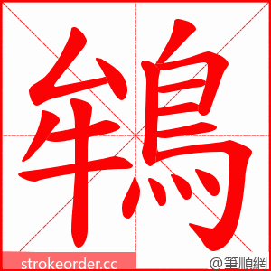 鴾 的笔顺动画顺序