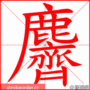 麡 的笔顺动画顺序