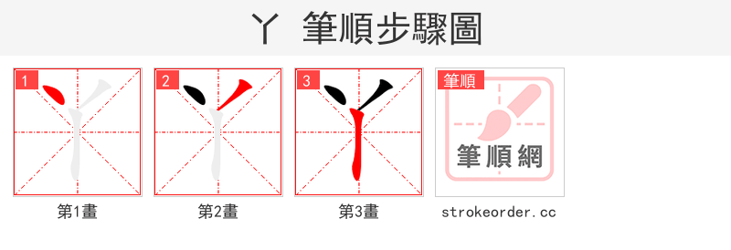 丫 的笔顺分步演示