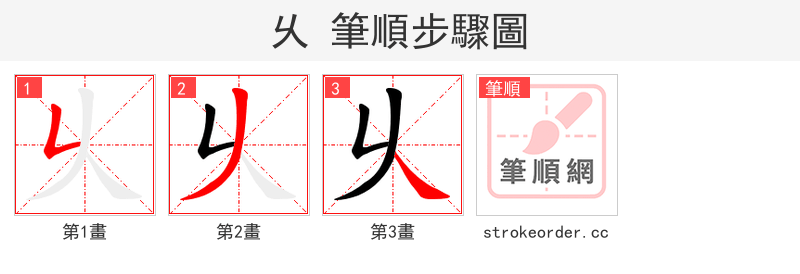 乆 的笔顺分步演示