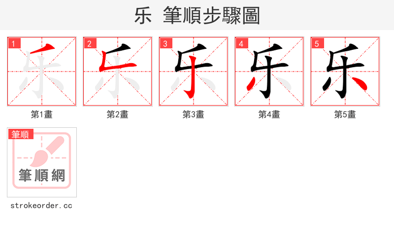 乐 的笔顺分步演示