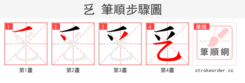 乥 的笔顺分步演示