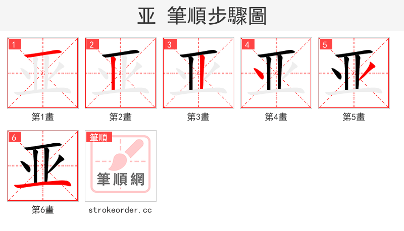 亚 的笔顺分步演示