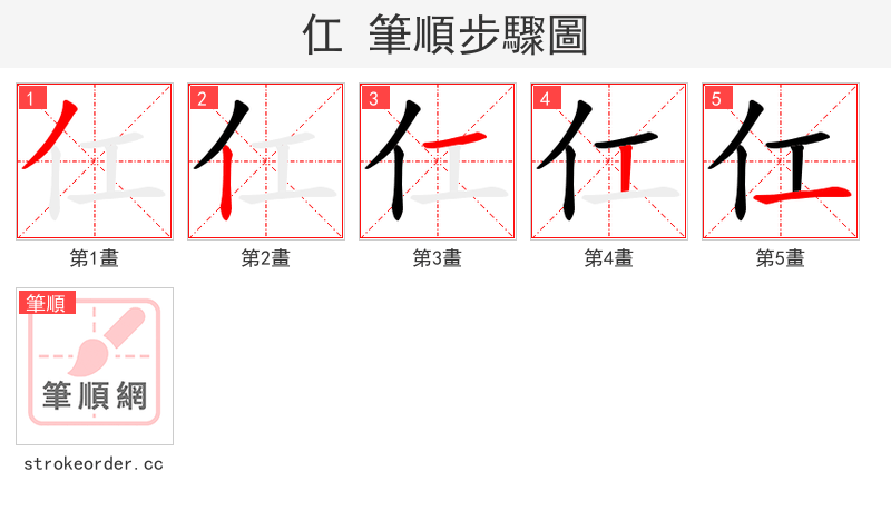 仜 的笔顺分步演示