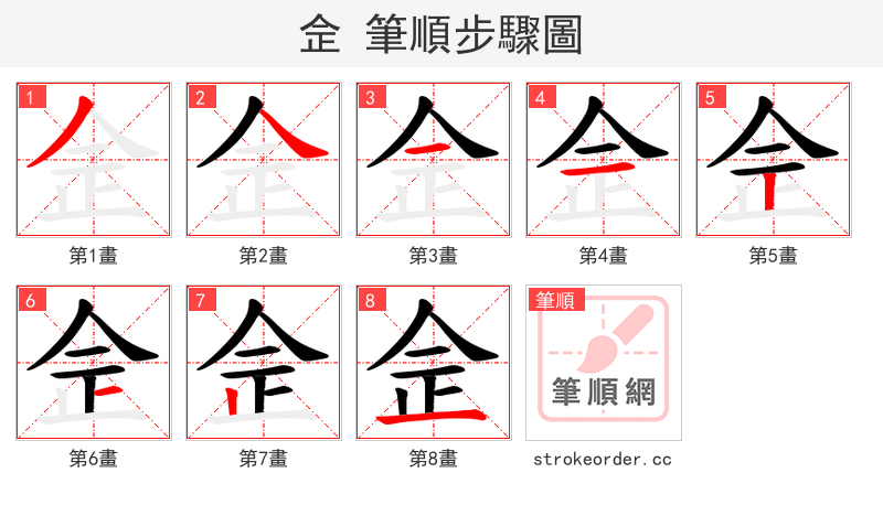 佱 的笔顺分步演示