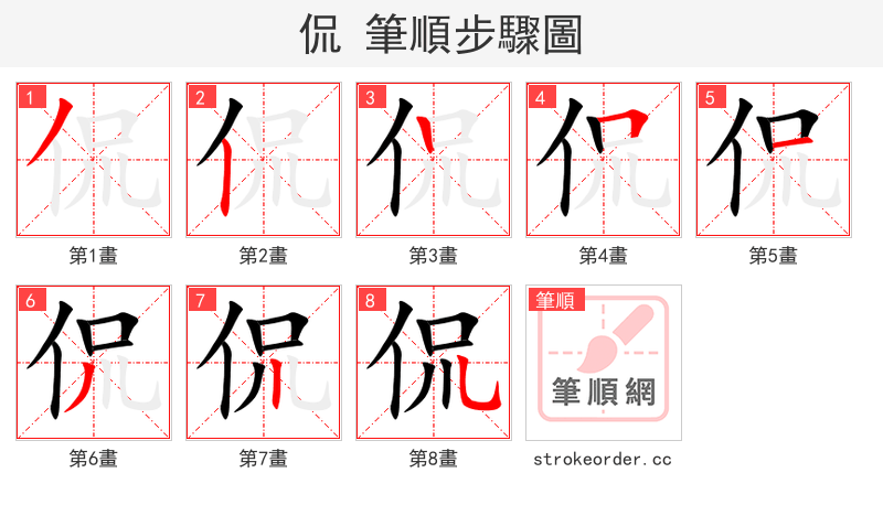 侃 的笔顺分步演示