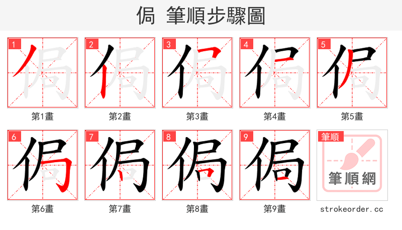 侷 的笔顺分步演示
