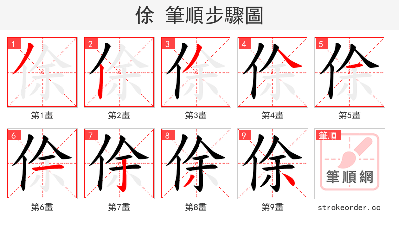 俆 的笔顺分步演示