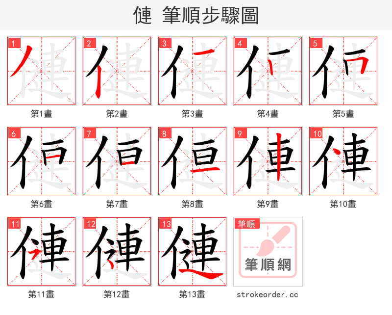 僆 的笔顺分步演示
