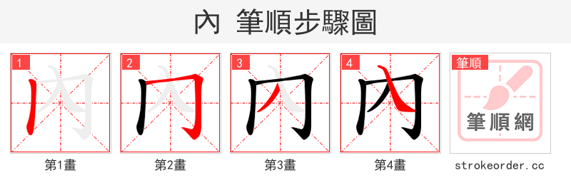 內 的笔顺分步演示
