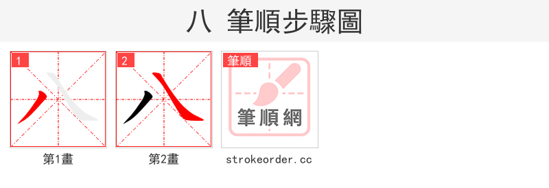 八 的笔顺分步演示