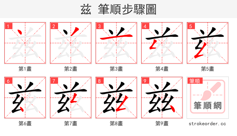 兹 的笔顺分步演示