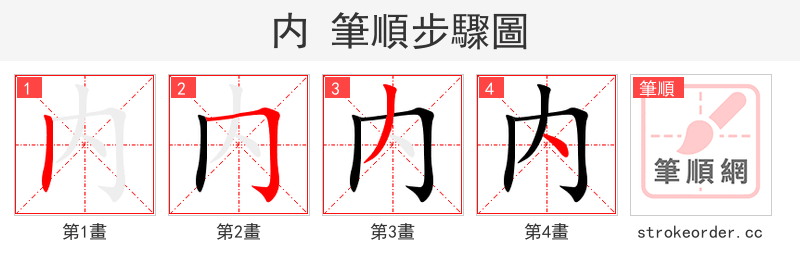 内 的笔顺分步演示