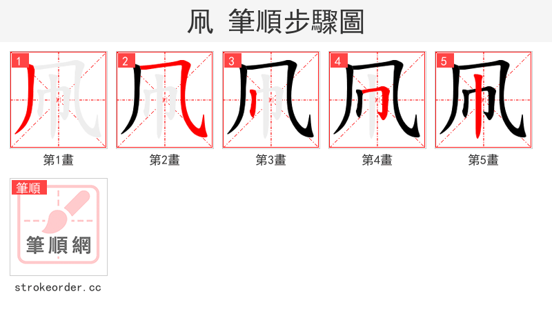 凧 的笔顺分步演示