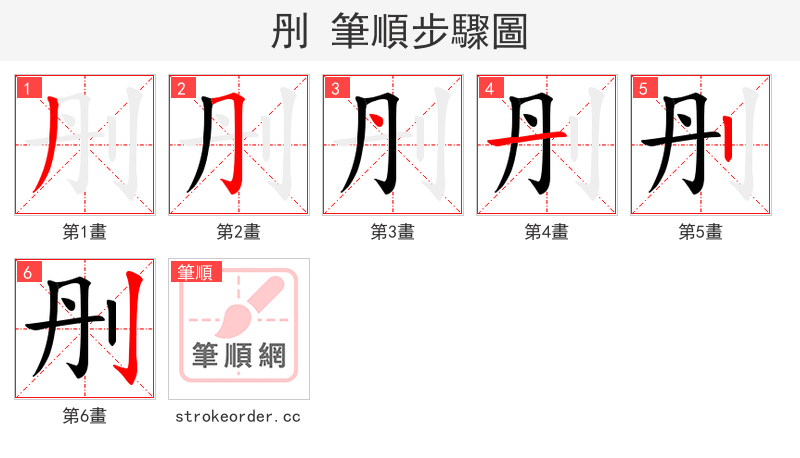 刐 的笔顺分步演示