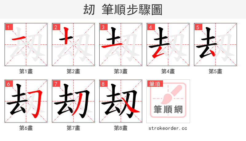 刼 的笔顺分步演示