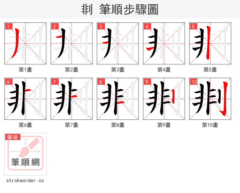 剕 的笔顺分步演示
