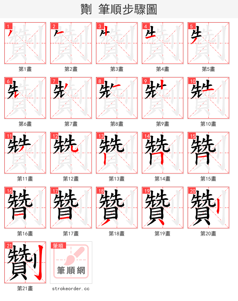劗 的笔顺分步演示