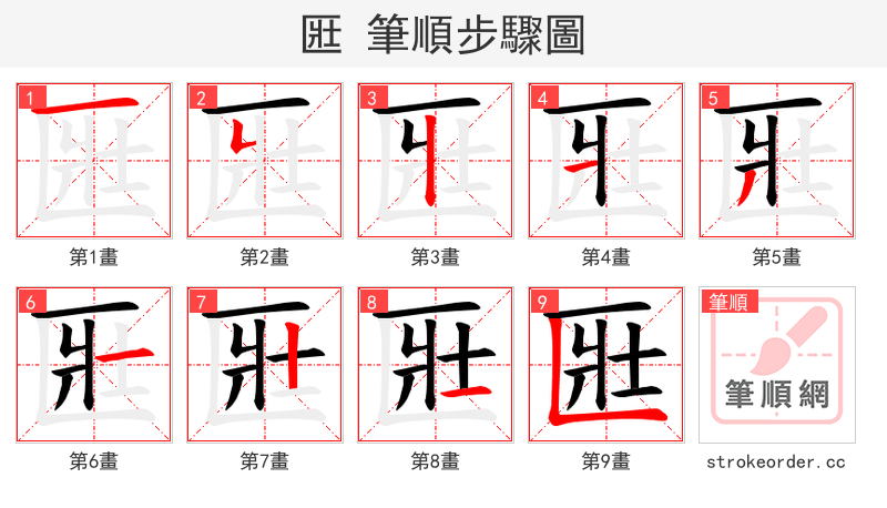 匨 的笔顺分步演示
