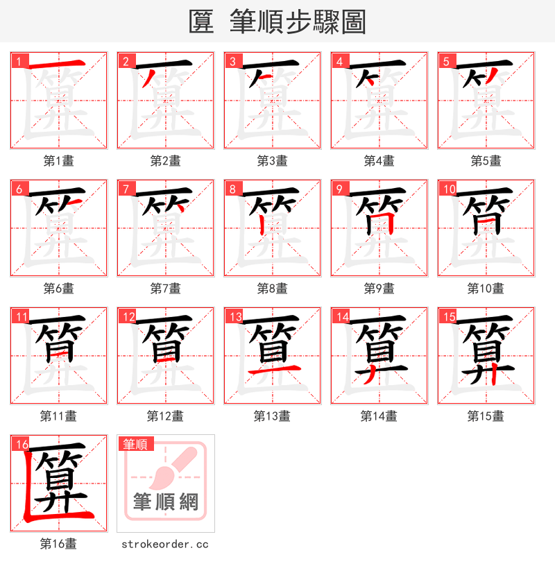 匴 的笔顺分步演示
