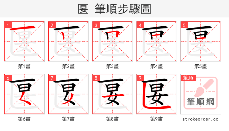匽 的笔顺分步演示