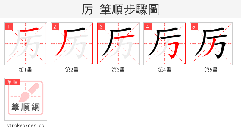 厉 的笔顺分步演示