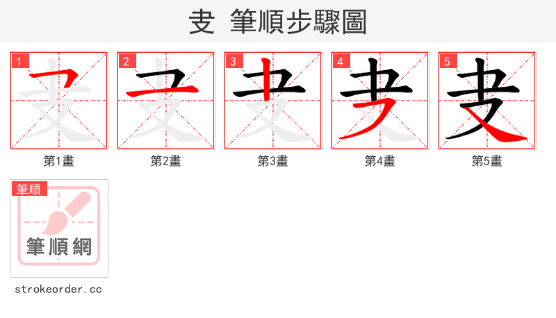 叏 的笔顺分步演示