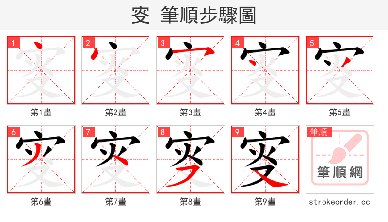 叜 的笔顺分步演示