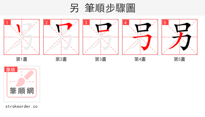 另 的笔顺分步演示