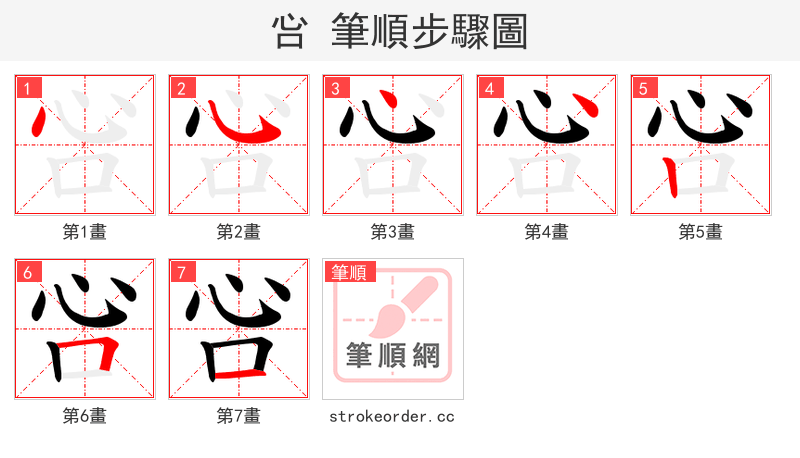 吢 的笔顺分步演示
