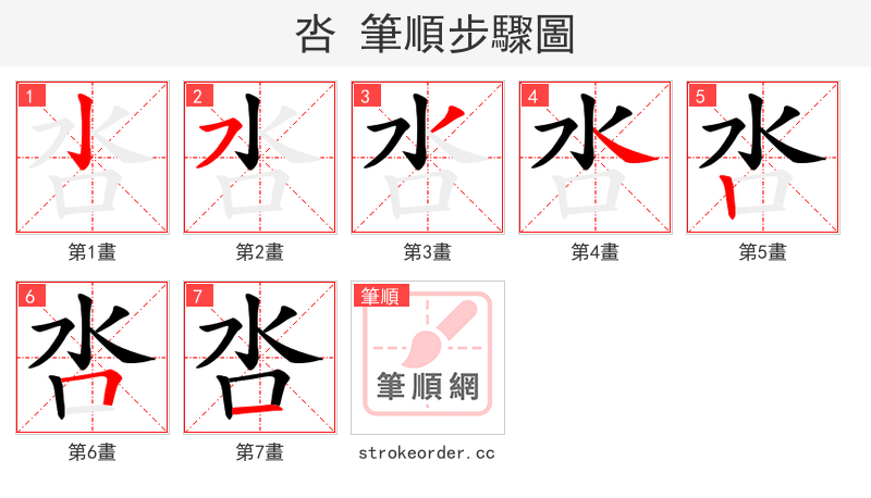 呇 的笔顺分步演示