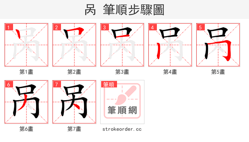 呙 的笔顺分步演示