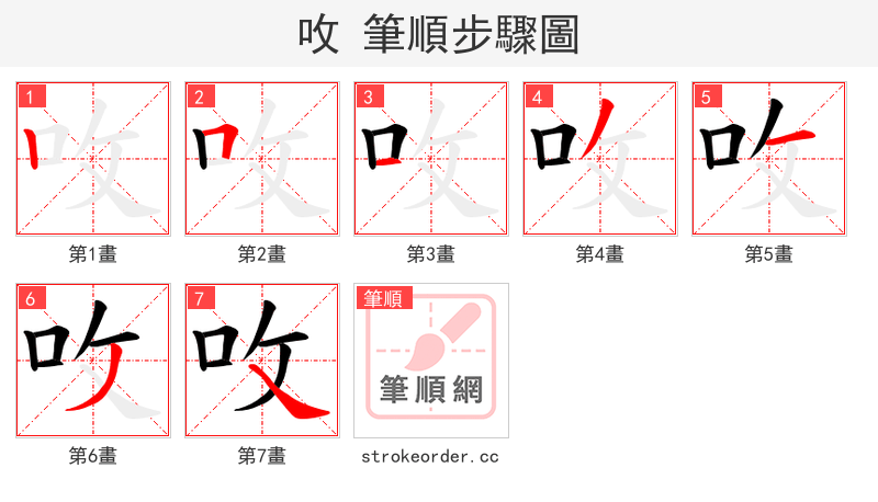 呚 的笔顺分步演示