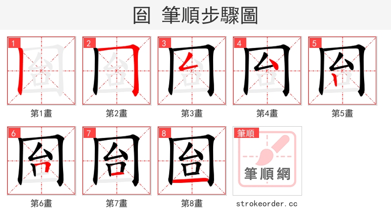 囼 的笔顺分步演示