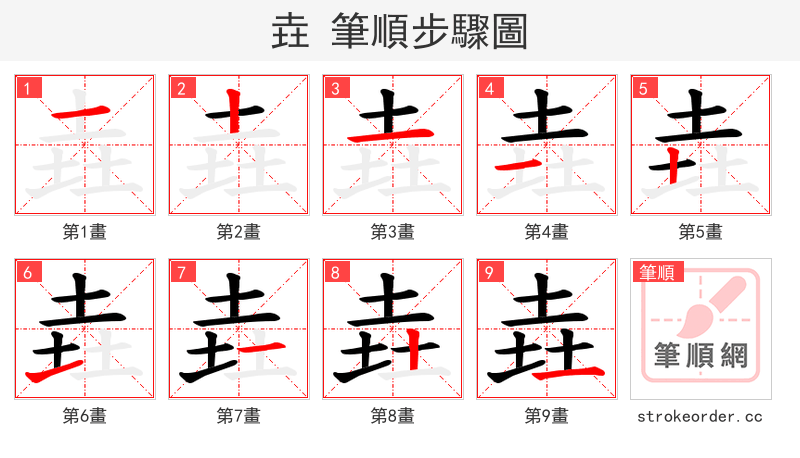 垚 的笔顺分步演示
